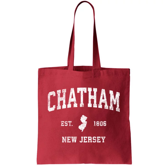 Chatham New Jersey Nj Vintage Athletic Sports Design Established Tote Bag