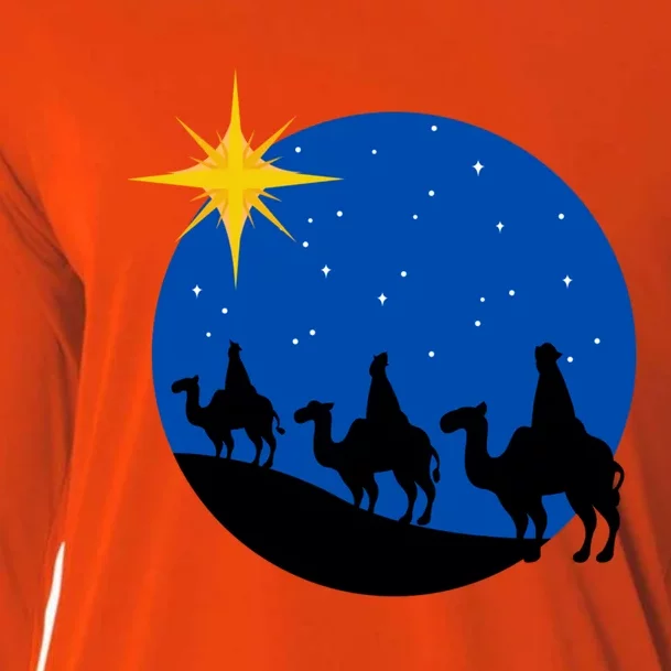 Christmas Nativity Jesus Birth The Three Wise Gift Cooling Performance Long Sleeve Crew