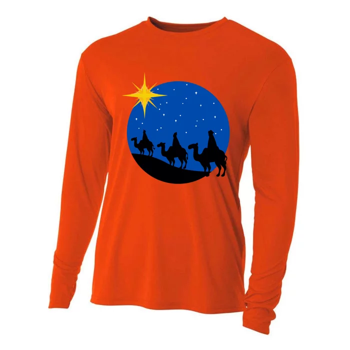 Christmas Nativity Jesus Birth The Three Wise Gift Cooling Performance Long Sleeve Crew