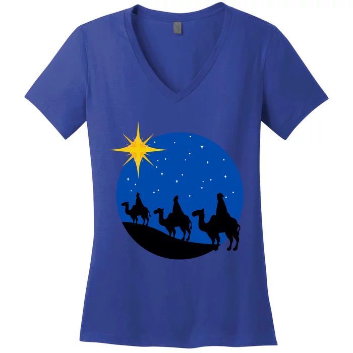 Christmas Nativity Jesus Birth The Three Wise Gift Women's V-Neck T-Shirt