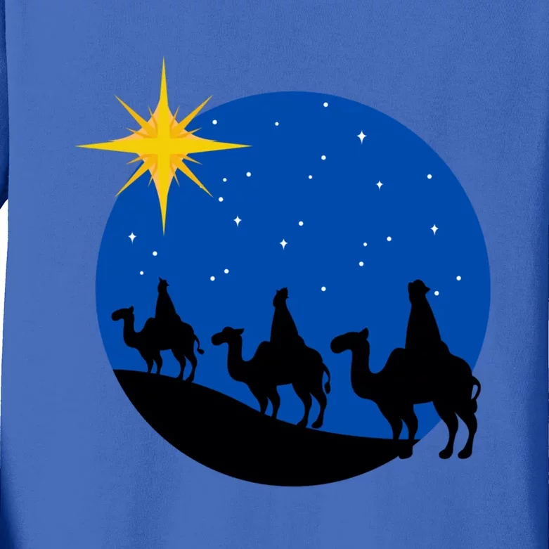 Christmas Nativity Jesus Birth The Three Wise Gift Kids Long Sleeve Shirt