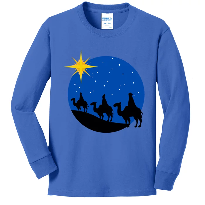 Christmas Nativity Jesus Birth The Three Wise Gift Kids Long Sleeve Shirt