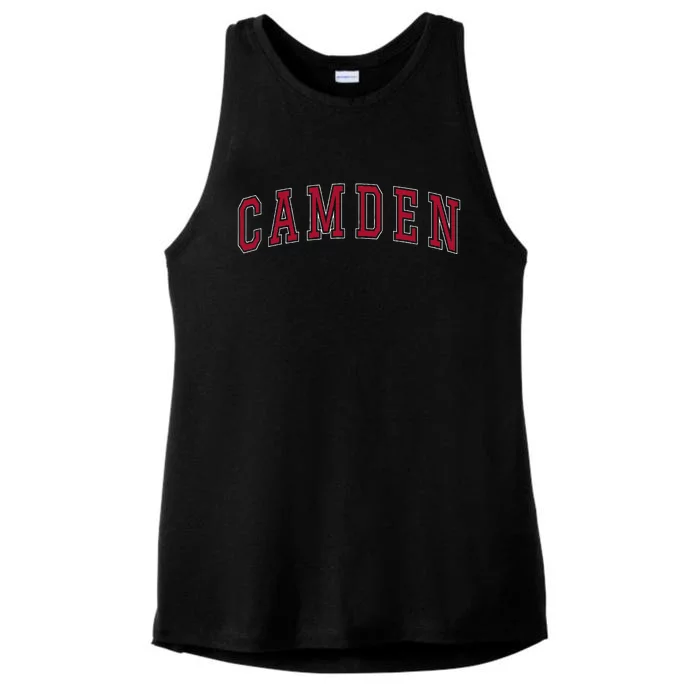 Camden New Jersey Souvenir Sport College Style Text Ladies Tri-Blend Wicking Tank