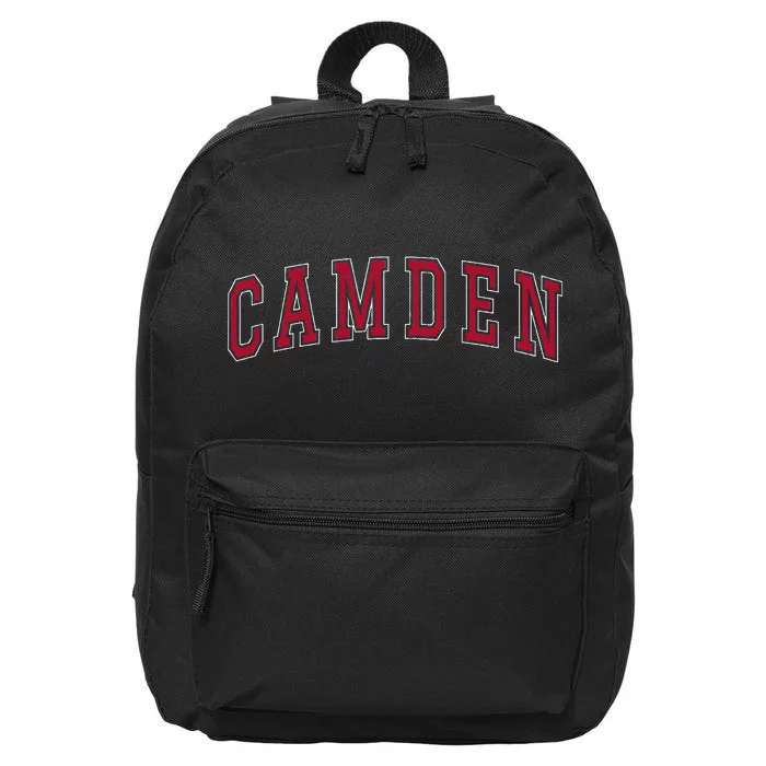 Camden New Jersey Souvenir Sport College Style Text 16 in Basic Backpack