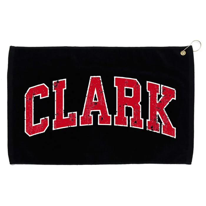 Clark New Jersey NJ Vintage Sports Design Red Design Grommeted Golf Towel