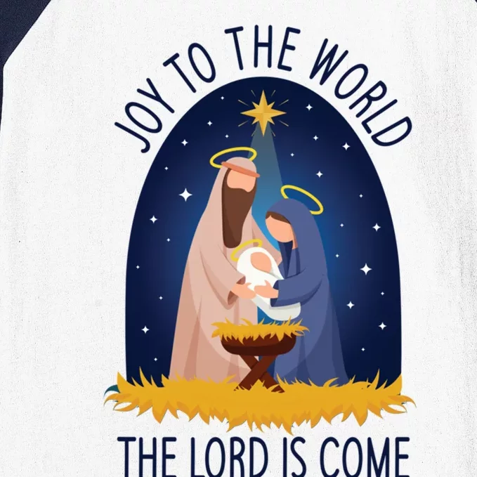 Christmas Nativity Joy To The World Cute Gift Baseball Sleeve Shirt