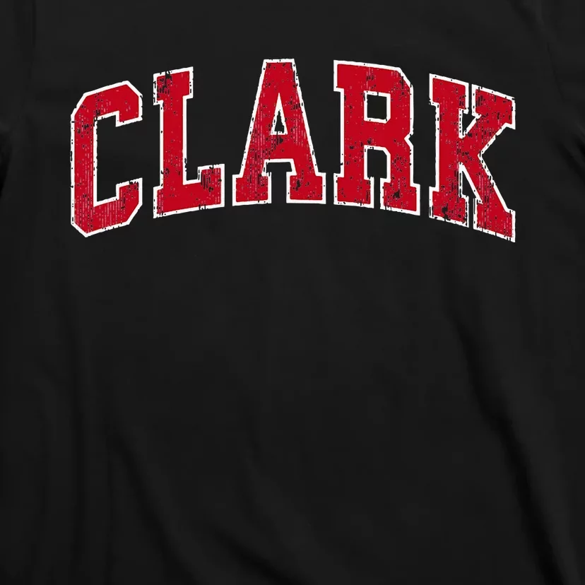 Clark New Jersey Nj Vintage Sports Design Red Design T-Shirt