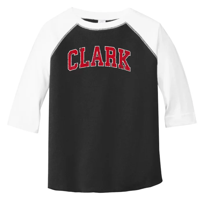 Clark New Jersey Nj Vintage Sports Design Red Design Toddler Fine Jersey T-Shirt