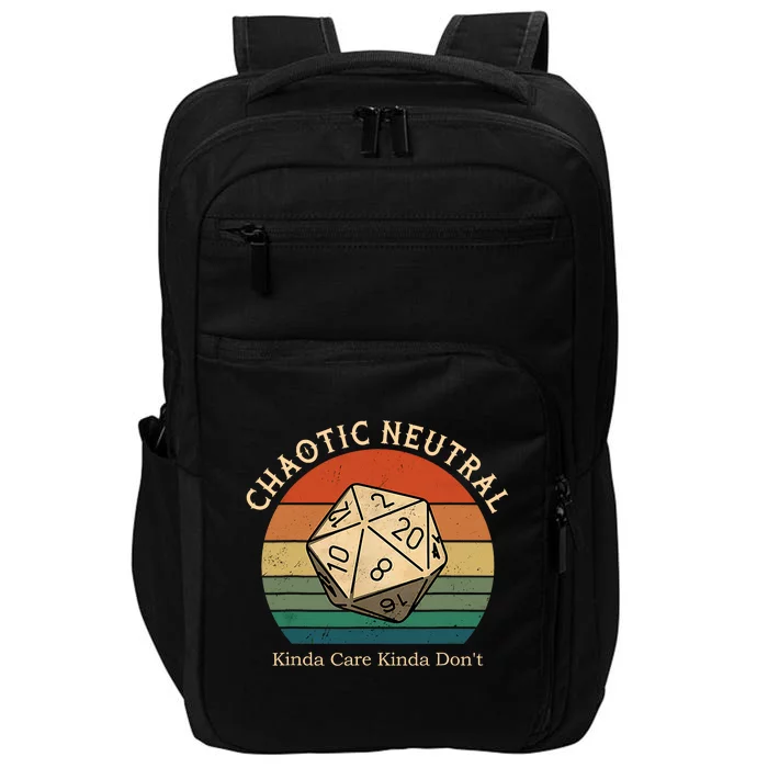 Chaotic Neutral Kinda Care Kinda Dont Vintage Impact Tech Backpack