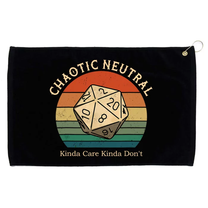 Chaotic Neutral Kinda Care Kinda Dont Vintage Grommeted Golf Towel