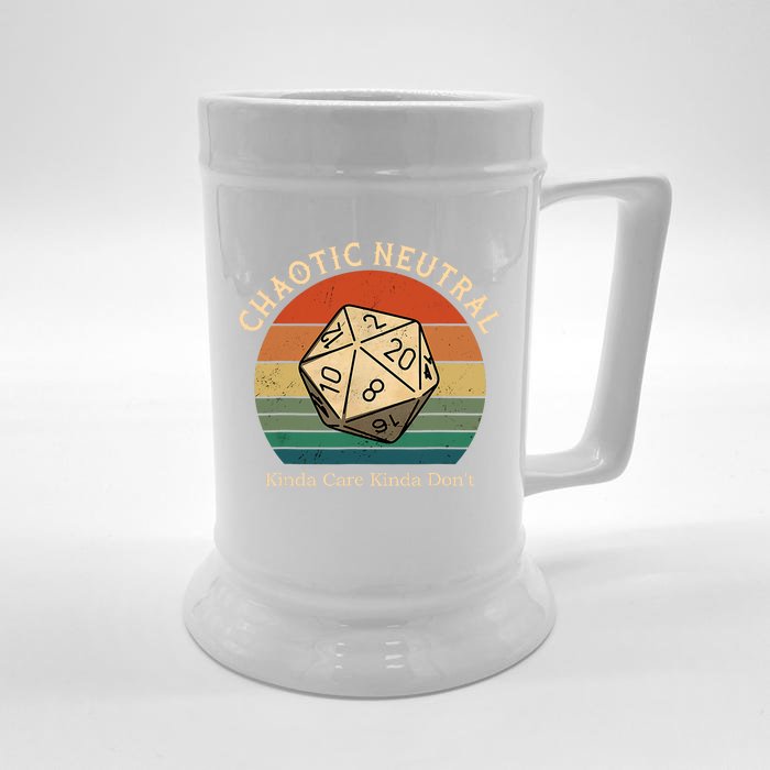 Chaotic Neutral Kinda Care Kinda Dont Vintage Front & Back Beer Stein