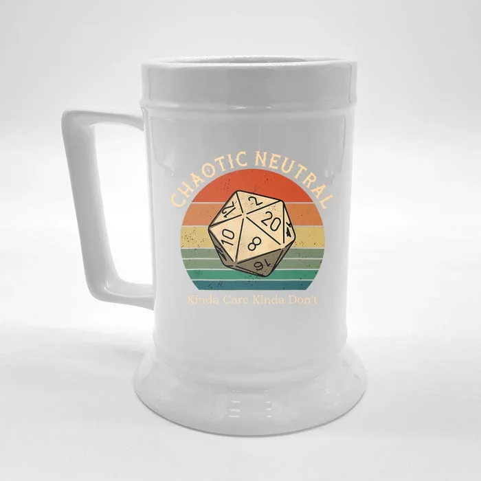 Chaotic Neutral Kinda Care Kinda Dont Vintage Front & Back Beer Stein