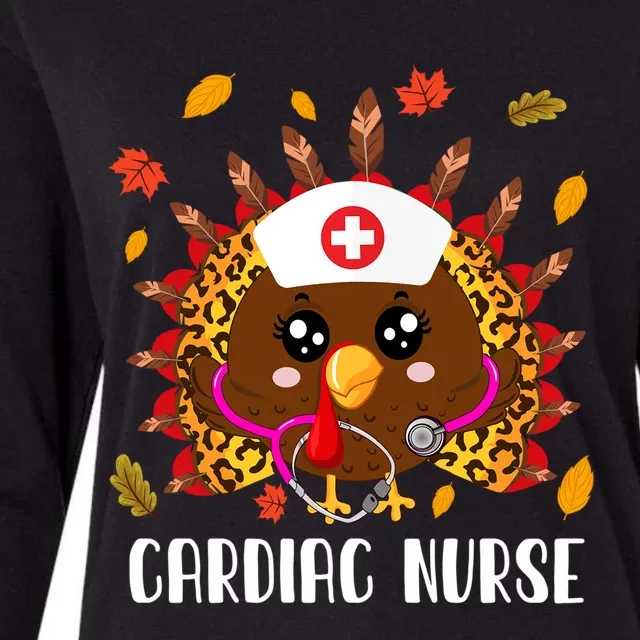 Cardiac Nurse Leopard Turkey Leopard Nursing Thanksgiving Gift Womens Cotton Relaxed Long Sleeve T-Shirt