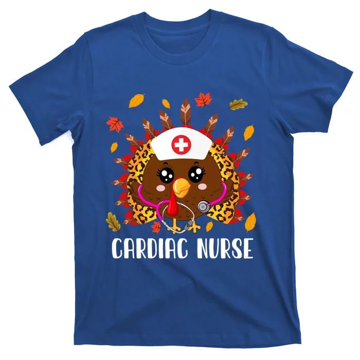 Cardiac Nurse Leopard Turkey Leopard Nursing Thanksgiving Gift T-Shirt