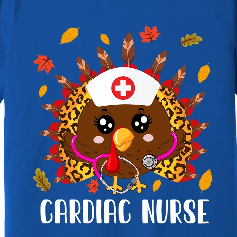 Cardiac Nurse Leopard Turkey Leopard Nursing Thanksgiving Gift Premium T-Shirt