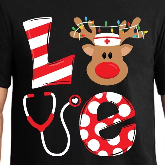 Christmas Nurse Love Nicu Rn Er Santa Reindeer Nurse Hat Elf Pajama Set