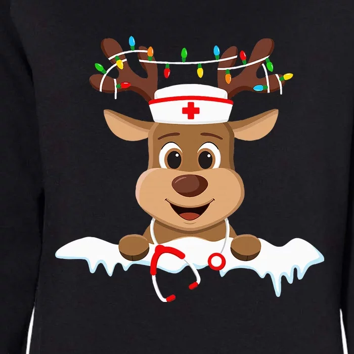 Christmas Nurse Love NICU RN ER Santa Reindeer Nurse Hat Elf Womens California Wash Sweatshirt