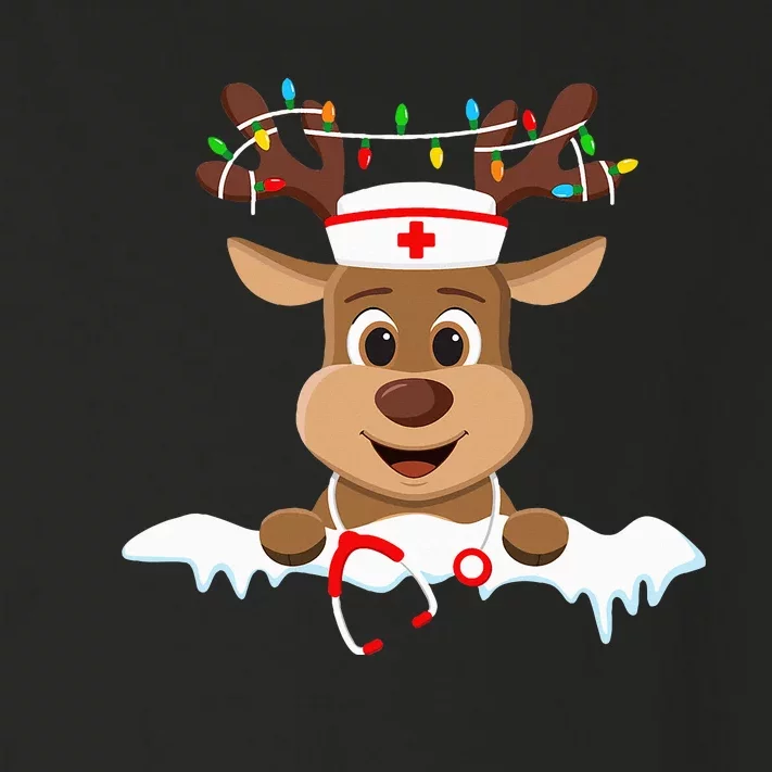 Christmas Nurse Love NICU RN ER Santa Reindeer Nurse Hat Elf Toddler Long Sleeve Shirt