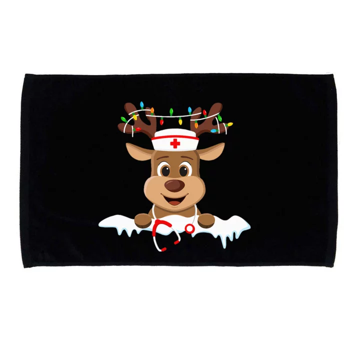 Christmas Nurse Love NICU RN ER Santa Reindeer Nurse Hat Elf Microfiber Hand Towel