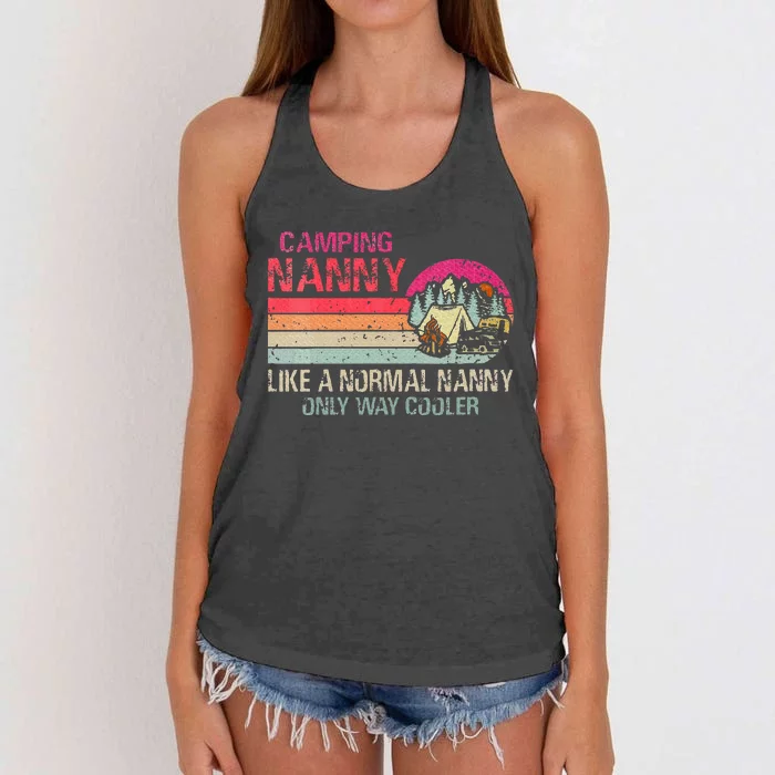 Camping Nanny Like A Normal Nanny Only Way Cooler Women's Knotted Racerback Tank