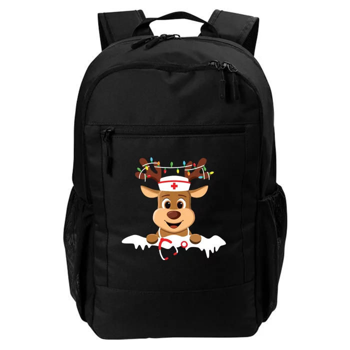 Christmas Nurse Love Nicu Rn Er Santa Reindeer Nurse Hat Elf Daily Commute Backpack