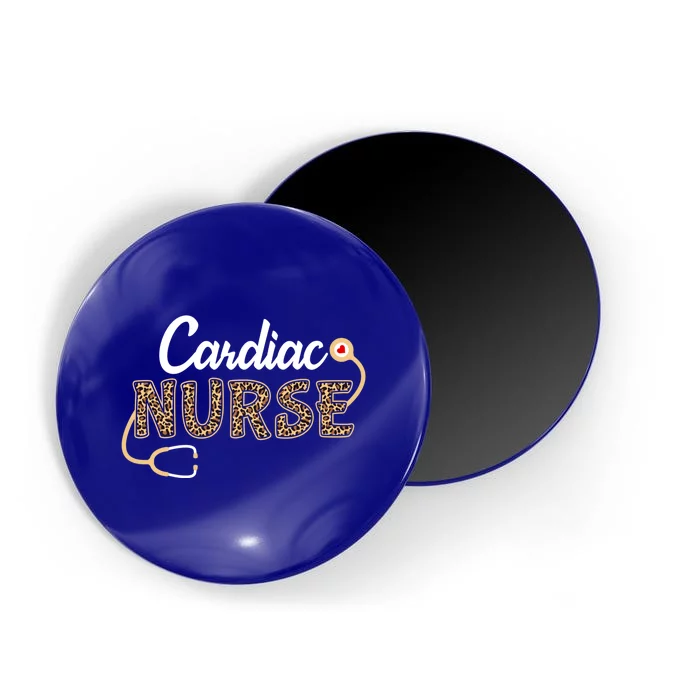 Cardiac Nurse Leopard Print Stethoscope Heart Cardiology Gift Magnet