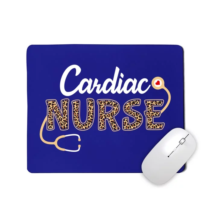 Cardiac Nurse Leopard Print Stethoscope Heart Cardiology Gift Mousepad