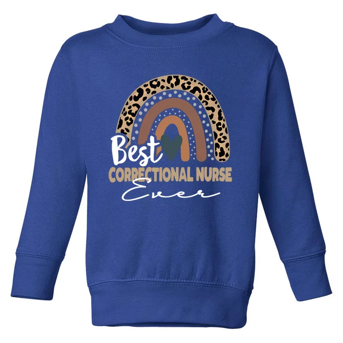 Correctional Nurse Leopard Rainbow Corrections Nurse Gift Toddler Sweatshirt