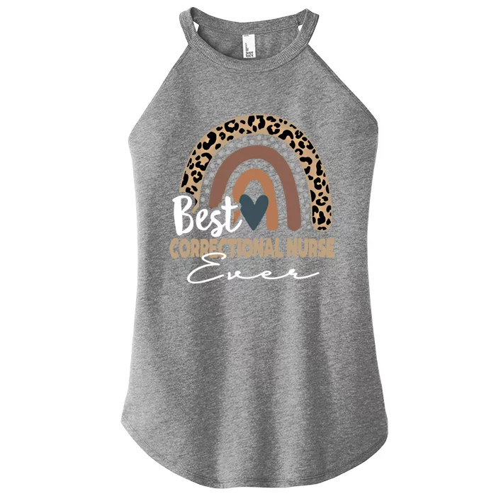 Correctional Nurse Leopard Rainbow Corrections Nurse Gift Women’s Perfect Tri Rocker Tank