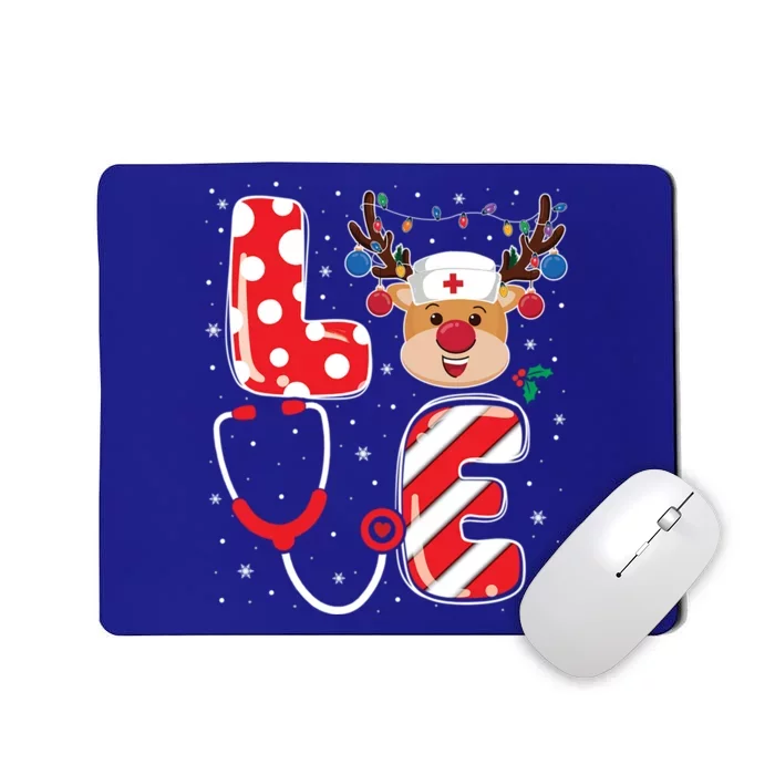 Christmas Nurse Love Nicu Rn Er Santa Reindeer Nurse Xmas Cool Gift Mousepad