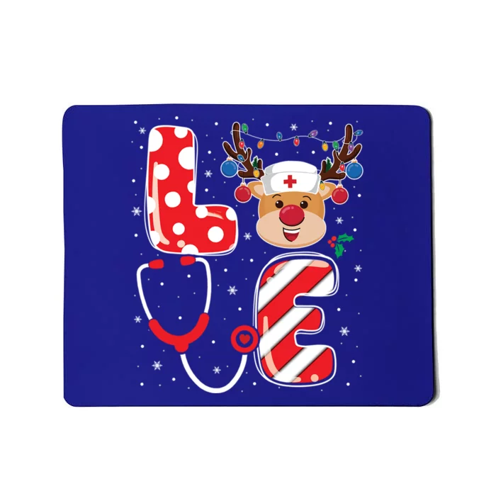 Christmas Nurse Love Nicu Rn Er Santa Reindeer Nurse Xmas Cool Gift Mousepad