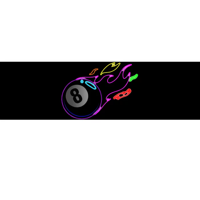 Colorful Neon Lights Eight Ball Billiards Pool Bumper Sticker