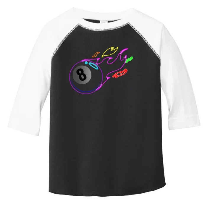 Colorful Neon Lights Eight Ball Billiards Pool Toddler Fine Jersey T-Shirt