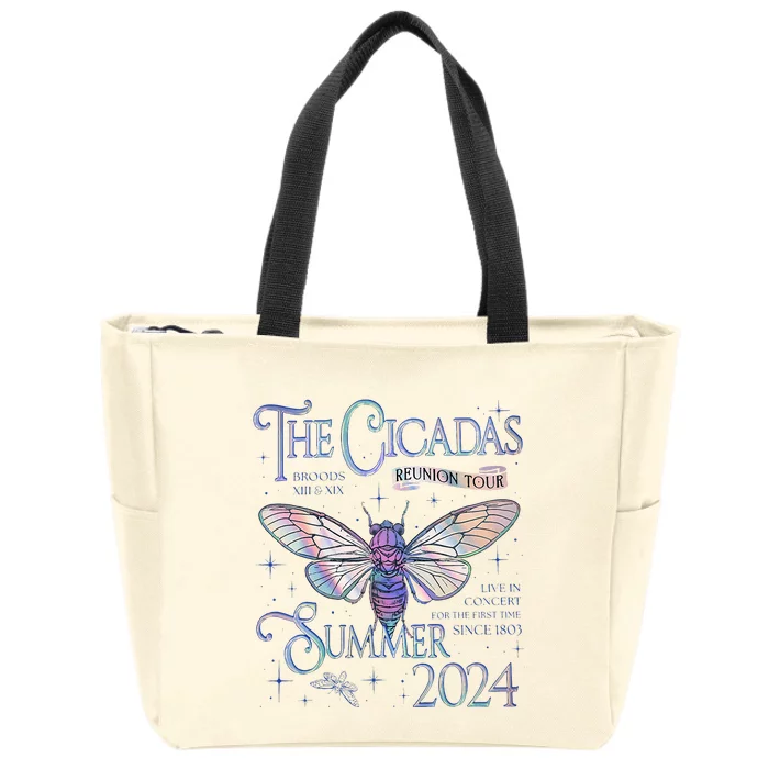 Cicada Nature Lover The Cicadas Reunion Summer 2024 Zip Tote Bag