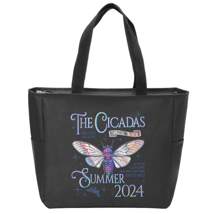 Cicada Nature Lover The Cicadas Reunion Summer 2024 Zip Tote Bag