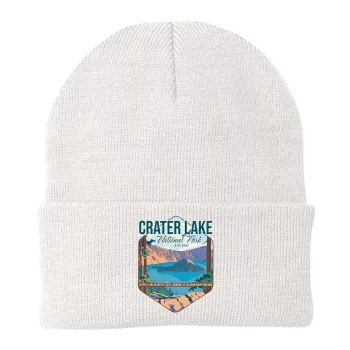 Camper Nature Lover Camping Hiking Crater Lake National Park Knit Cap Winter Beanie