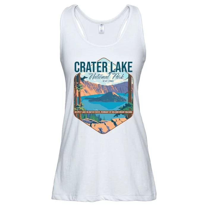 Camper Nature Lover Camping Hiking Crater Lake National Park Ladies Essential Flowy Tank