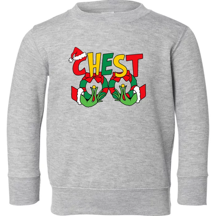 Chest Nuts Matching Chestnuts Funny Christmas Couples Nuts Toddler Sweatshirt