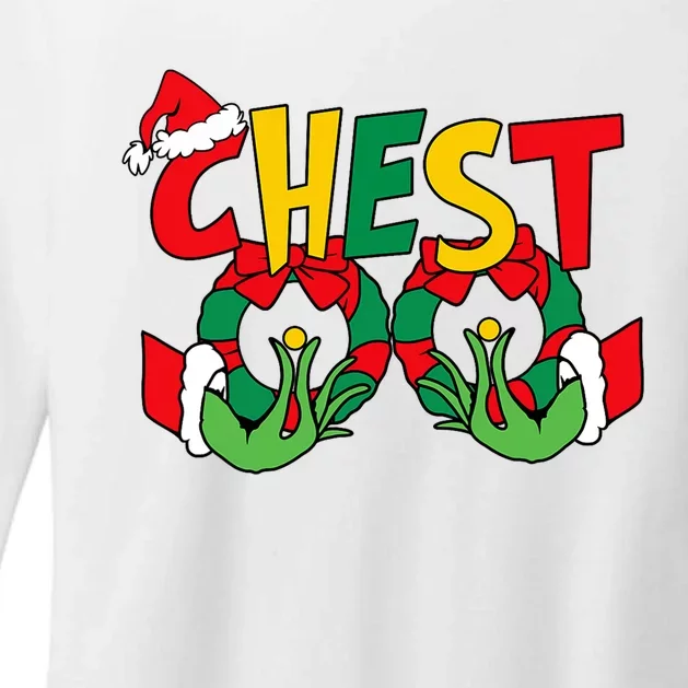 Chest Nuts Matching Chestnuts Funny Christmas Couples Nuts Womens CVC Long Sleeve Shirt