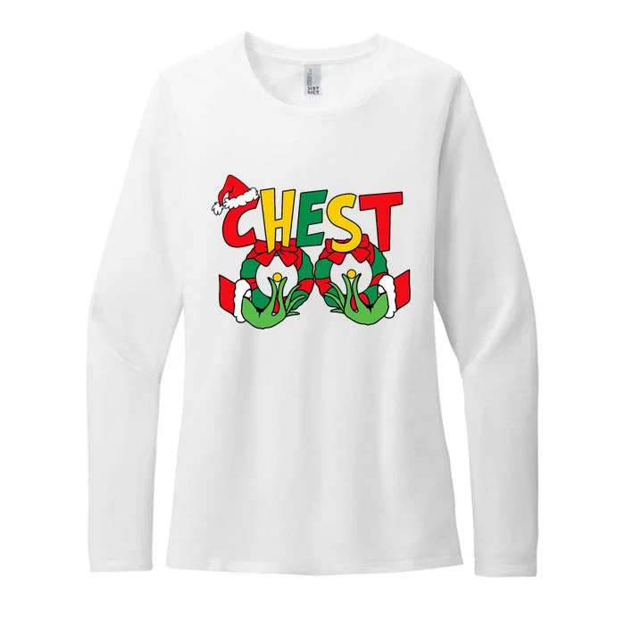 Chest Nuts Matching Chestnuts Funny Christmas Couples Nuts Womens CVC Long Sleeve Shirt