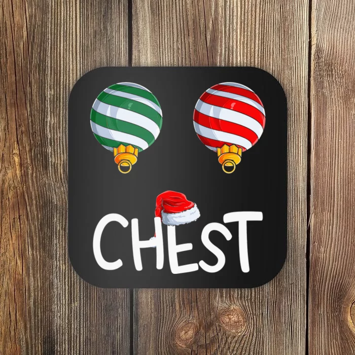 Chest Nuts Matching Funny Christmas Couples Chestnuts Chest Coaster