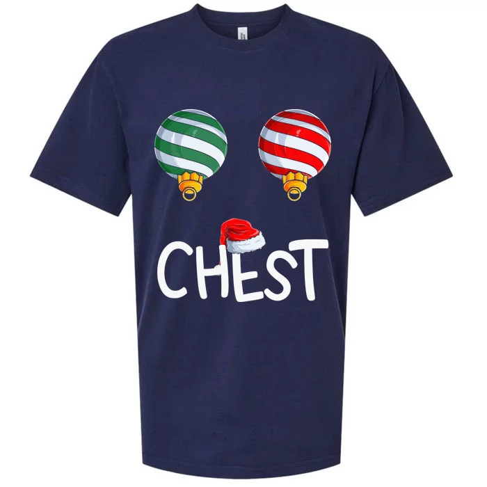 Chest Nuts Matching Funny Christmas Couples Chestnuts Chest Sueded Cloud Jersey T-Shirt