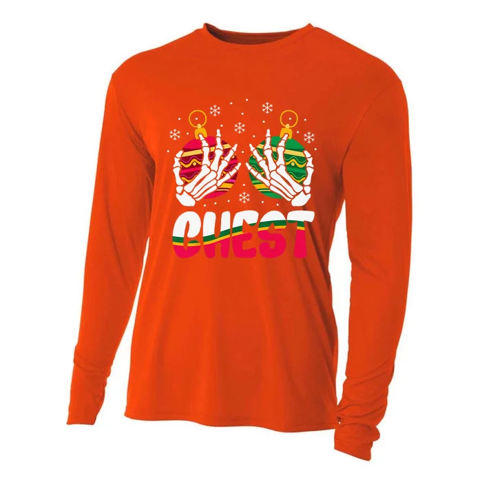 Chest Nuts Matching Chestnuts Funny Christmas Couples Hippie Cooling Performance Long Sleeve Crew