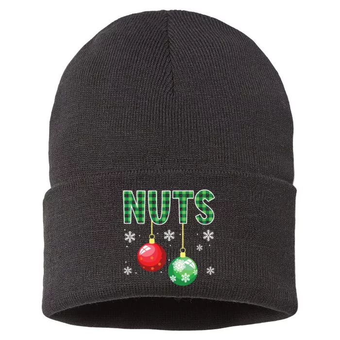 Chest Nuts Matching Chestnuts Funny Sustainable Knit Beanie