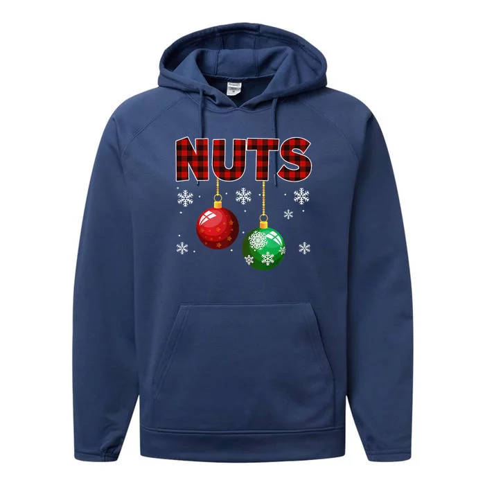 Chest Nuts Matching Chestnuts Funny Christmas Couples Nuts Gift Performance Fleece Hoodie