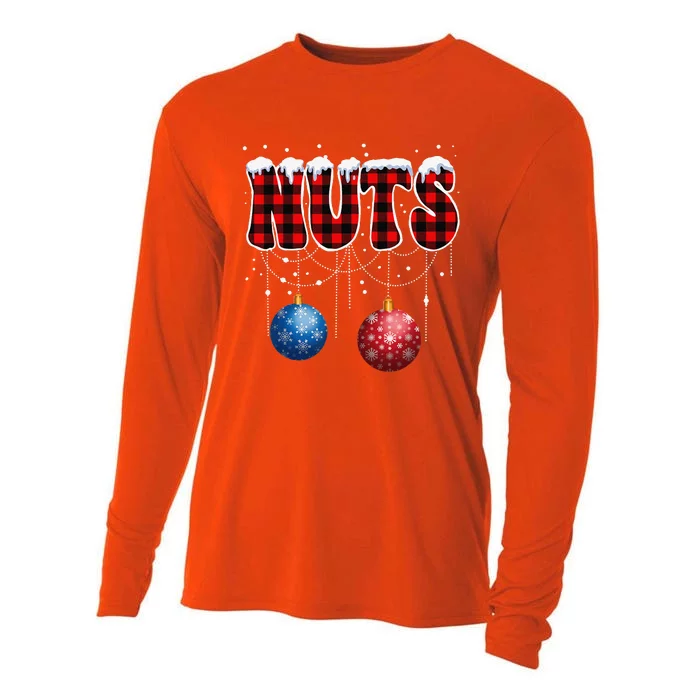 Chest Nuts Matching Chestnuts Funny Christmas Couples Nuts Cooling Performance Long Sleeve Crew