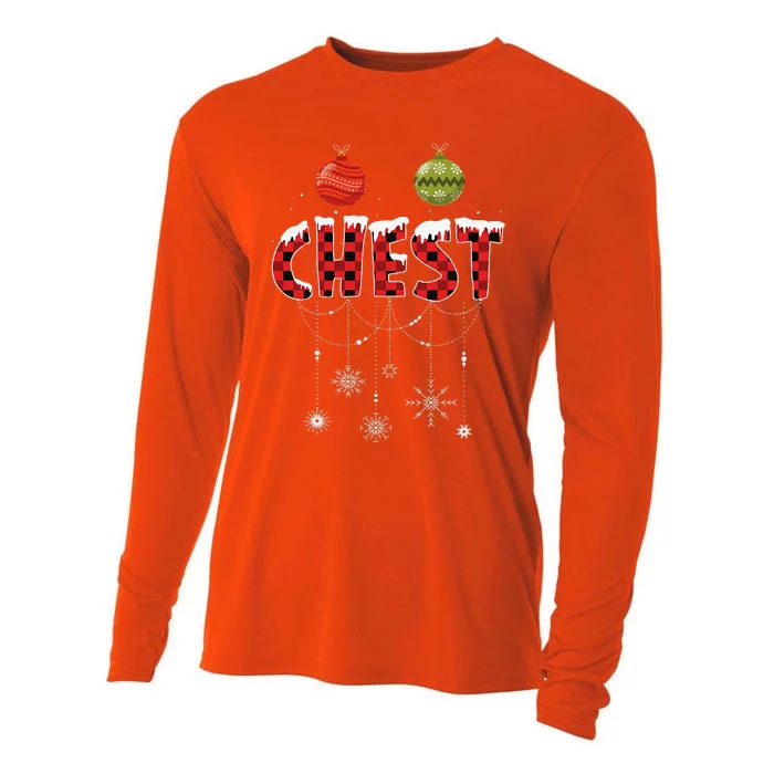 CHEST NUTS Matching Chestnuts Funny Christmas Couples Cooling Performance Long Sleeve Crew