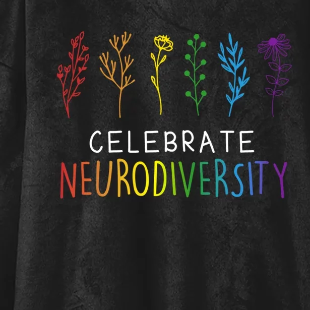 CELEBRATE NEURODIVERSITY m.e.ntal Health Autism Awareness Pullover Hoodie Hooded Wearable Blanket