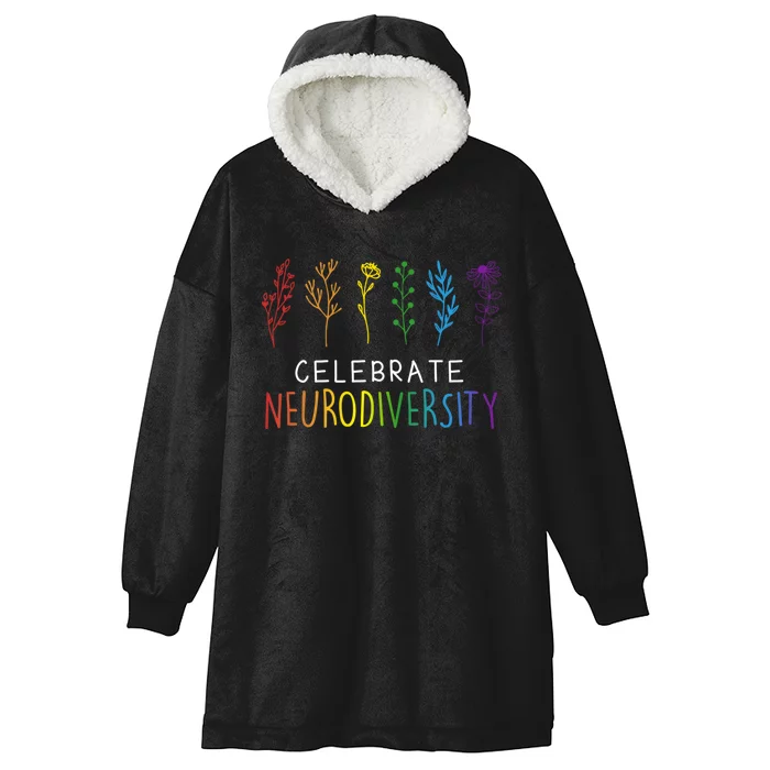 CELEBRATE NEURODIVERSITY m.e.ntal Health Autism Awareness Pullover Hoodie Hooded Wearable Blanket