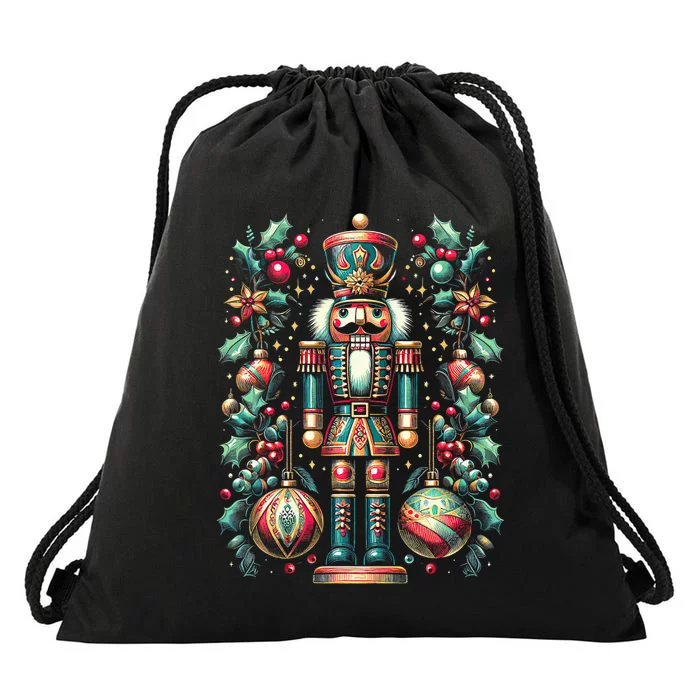 Christmas Nutcracker Merry Christmas Xmas Morning Holiday Drawstring Bag